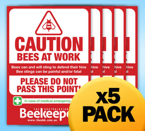 5 PACK - ABK Safety Sign - Small (A4 size) RED