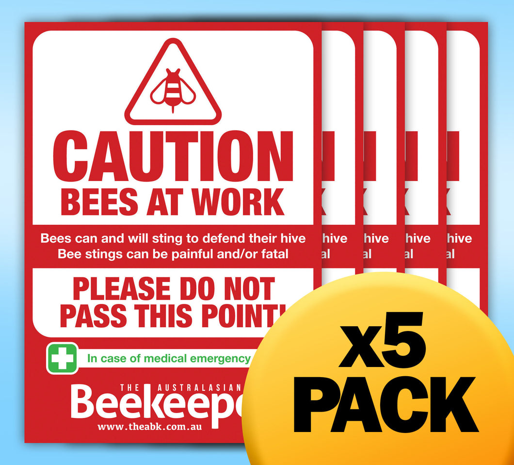 5 PACK - ABK Safety Sign - Small (A4 size) RED