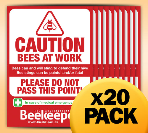 20 PACK - ABK Safety Sign - Small (A4 size) RED