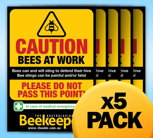 5 PACK - ABK Safety Sign - Small (A4 size) BLACK & GOLD