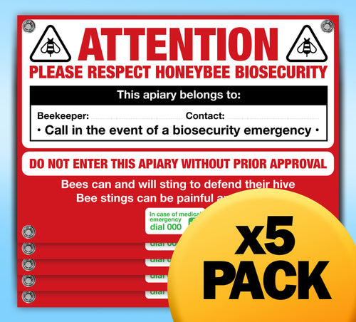 5 PACK - ABK Safety Sign - Large (A2 size)